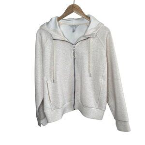Spanx Womens Airessentials Full Zip Hoodie  Jacket X-Large Oatmeal 50764r